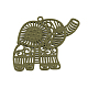 Тибетский стиль сеттинги сплава слона кулон горный хрусталь TIBEP-5260-AB-FF-2
