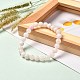 Natural Pink Mangano Calcite Beads Stretch Bracelet for Women BJEW-JB06715-2