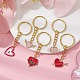 Schlüsselanhänger mit Herz-Emaille-Anhänger zum Valentinstag KEYC-JKC00595-4