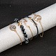 Alloy Rhinestone Bracelets Sets BJEW-L627-01-6