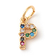 Brass Micro Pave Colorful Cubic Zirconia Charms ZIRC-F092-01-P-1