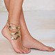Fer multicouche style rétro anklets feuille gland AJEW-N0001-004-3