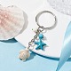 Turtle & Starfish Synthetic Turquoise Pendant Keychains KEYC-JKC00628-02-2