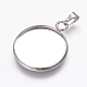 Stainless Steel Pendant Cabochon Open Back Settings STAS-P160-05P-2