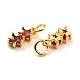 Brass Cubic Zirconia Charms KK-A156-14G-RS-4