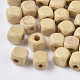 Perles de bois naturel non teintes YTB027-01-LF-1