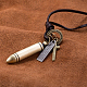 Pendentif ajustable en alliage de zinc pour hommes et colliers lariat avec cordon de cuir NJEW-BB16016-A-5
