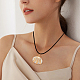Anattasoul 6 pièces 6 colliers pendentifs en coquillage naturel avec cordons de cire pour femmes NJEW-AN0001-42-6