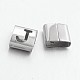 Letter Style 201 Stainless Steel Square Slide Charms STAS-L132-11-1