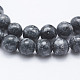 Brins de perles de larvikite naturelles G-E443-A08-3