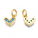 Brass Micro Pave Cubic Zirconia Charms KK-N227-33G-01-NF-2