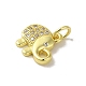 Подвески из настоящей 18-каратной позолоченной латуни с фианитами KK-M283-02D-01-2