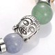 Tête de Bouddha pierres précieuses perles bracelets extensibles BJEW-JB01862-02-2