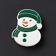 クリスマスシリコンフォーカルビーズ  雪だるま  濃い緑  30x23x9mm  穴：3mm SIL-G003-F02-B-3