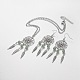Lega gioielli foglia imposta collane e orecchini SJEW-JS00860-2