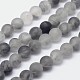 Chapelets de perles rondes en quartz nuageux mat naturel X-G-F255-02-4mm-1