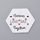 紙ギフトタグ  hange tags  美術工芸用  結婚式のための  バレンタイン・デー  言葉の六角形  ホワイト  30x35x0.4mm  穴：4mm CDIS-P001-K03-A-1