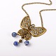 Tibetan Style Antique Bronze Butterfly Pendant Necklaces NJEW-JN00864-03-3
