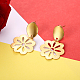 Sakura Brass Dangle Stud Earrings EJEW-BB37489-5