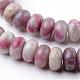 Dyed Rondelle Natural Pink Tourmaline Beads Strands G-K089-01-1