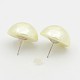 Dôme acrylique mat perle boucles d'oreille EJEW-N0019-02E-21mm-2