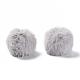 Colgantes cubiertos de bola de pompón de piel de conejo de imitación hecha a mano WOVE-F020-A09-1