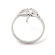 304 anillo ajustable de loto hueco de acero inoxidable RJEW-L107-021P-3