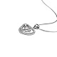 TINYSAND Sterling Silver Double Heart Rhinestone Pendant Necklaces TS-N154-S-16-2