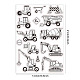 GLOBLELAND Engineering Vehicle Clear Stamps for Card Making Construction Truck and Sign Transparent Silicone Stamps for DIY Scrapbooking Supplies Embossing Paper Card Album Decoration Craft DIY-WH0371-0037-6