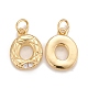 Rack Plating Eco-friendly Brass Micro Pave Clear Cubic Zirconia Charms KK-D072-01G-O-NR-2