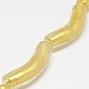 Perles tube de torsion à la main en forme de feuille d'or de Murano brins X-FOIL-L006-05-2