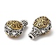 Perlas de gurú de 3 agujero de aleación de estilo tibetano chapado en estante FIND-B023-03-3