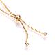 Brass Micro Pave Cubic Zirconia Chain Necklaces NJEW-F167-01G-4