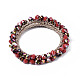 Bracelet extensible tressé en perles de verre couleur bonbon BJEW-S144-006-3