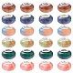 24 個 6 色のロンデル樹脂ヨーロッパビーズ  大穴ビーズ  模造石  シルバートーン真鍮の二重コアを持つ  ミックスカラー  13.5x8mm  穴：5mm  4個/カラー RPDL-YW0001-08-1
