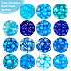 Perles de verre bleues style pandahall 15 DGLA-PH0002-09-4