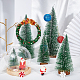 Ahadermaker 5 piezas 5 estilo artificial mini pvc árbol de Navidad con agujas de pino AJEW-GA0005-94-4