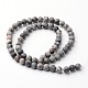 Frosted Round Natural Map Stone/Picasso Stone/Picasso Jasper Bead Strands G-J346-04-6mm-2