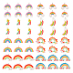 DICOSMETIC 48Pcs 8 Styles Colorful Rainbow Resin Pendants Cute Rainbow with Cloud Pendant Opaque Meteor Charm with Platinum Iron Loops for Jewelry Making DIY Decorative Accessories RESI-DC0001-02-1