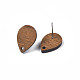 Fornituras de aretes de madera de nogal MAK-N033-007-4