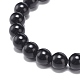 Bracelet extensible en perles d'obsidienne naturelle BJEW-JB08879-02-5