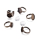 キットを作るfashewelry指輪  40個の調整可能な真鍮製の指輪コンポーネントを含む  40個の透明なティアドロップガラスカボション  アンティークブロンズ  ガラスカボション：40個 DIY-FW0001-12-2