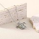 Collier pendentif cage de tortue de mer en alliage avec pierre lumineuse synthétique LUMI-PW0001-001P-B-2