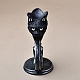 Kristallkugelhalter aus Kunstharz im Gothic-Stil mit Katzenkopf WICR-PW0016-03-5