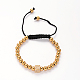 Réglables bracelets balle tressée de perles 201 en acier inoxydable BJEW-D382-G-1