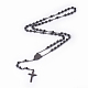 304 collane di perline rosario in acciaio inox NJEW-F240-02B-1