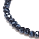 Bracelet extensible en perles rondes en verre avec breloque croix en alliage pour femme BJEW-JB08509-7