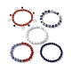 5pcs 5 Stil natürliche gemischte Edelsteine runde Perlen Stretch-Armbänder Set BJEW-TA00435-4