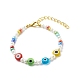 Bracelet de collier de perles de verre et mauvais œil au chalumeau SJEW-JS01247-7