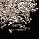 Glasperlen Twist Trompeten, Silber ausgekleidet, weiß, ca. 6 mm lang, 1.8 mm in Durchmesser, Bohrung: 0.6 mm, ca. 10000 Stk. / Beutel. pro Paket von einem Pfund verkauft